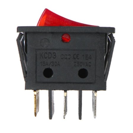 The circuit breaker is three -valve with backlight, red-3