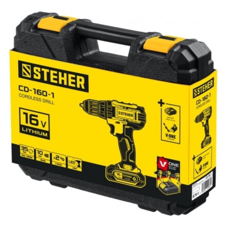 Drill screwdriver Brush Steher CD-160-1, 350-1350 rpm, 1 AKBX2 Ach, 2 Skor., 35 Nm-4