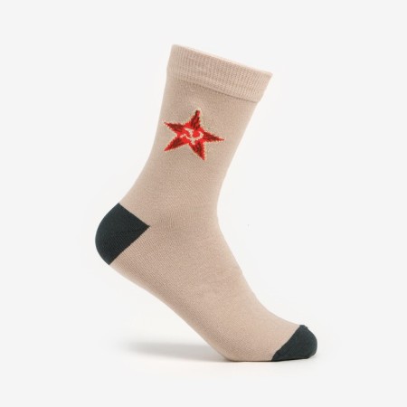Male socks, Hakki Beige/Star, size 44-45