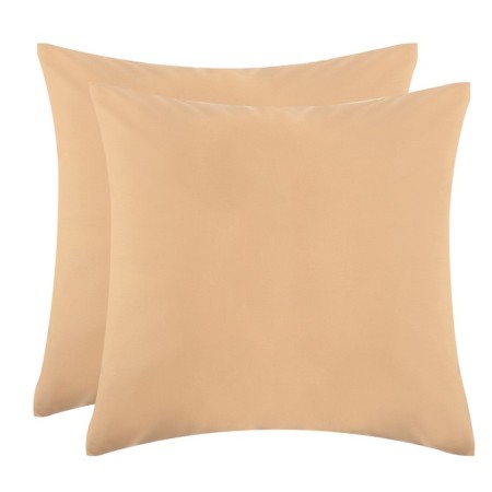 Set of pillowcases "Ethel", 70x70 cm - 2 pcs, beige, 100% cotton, maco -satin