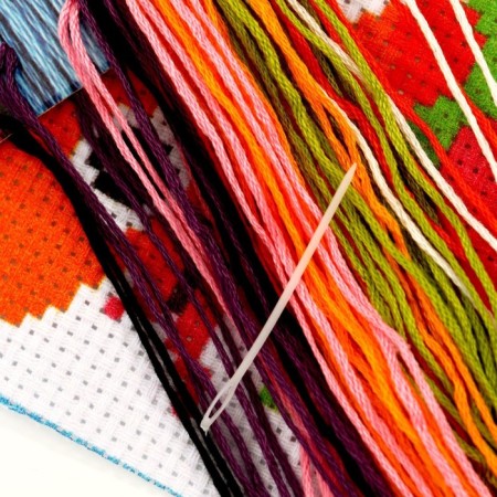 Cross -stitching for children "Kitik", a set for creativity, 14 x 10 cm-4