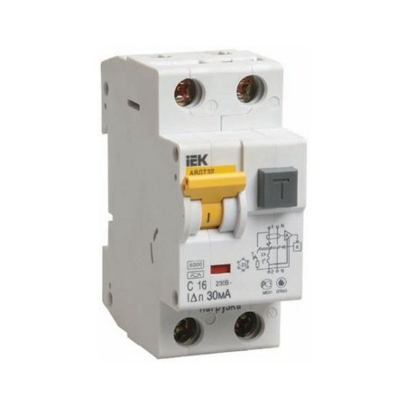 Diff. Automat IEK, 1 P + N, 2 mod., C 25 A, 100 mA, type A, 6 KA, AVDT-32, MAD22-5-050-C-100