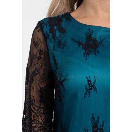 Women's dress, size 42, black color, blue-10