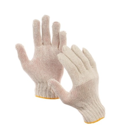 Workers, m/b gloves, knitting 7 class, 3 threads, size 9, without coating, white-2