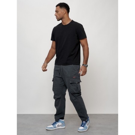 Cargo jeans men, size 44-46, dark gray color-8