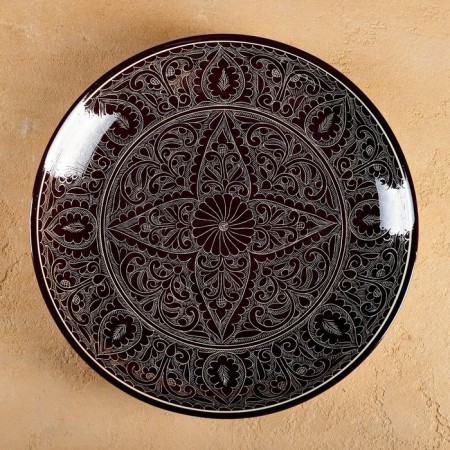 Largan Rishtan ceramics "Patterns", 32 cm, brown mix-5