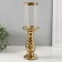 Ceramics candlestick, glass per 1 candle "turn" d = 7.5 cm gold 9.5x9.5x32 cm