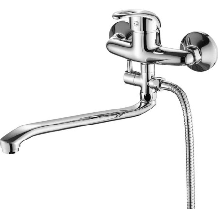 Fashun A2103 bath mixer, one -leaf, pour 362 mm, with a shower set, chrome