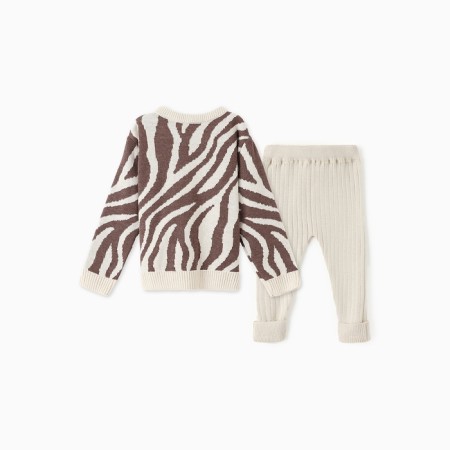 Knitted crumb suit I zebra height 68-74 cm, milk-10