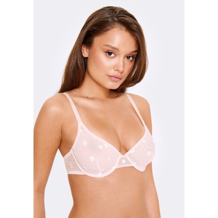 Women's bra, size 70C, light pink color-2