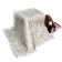 Long -bended knitted -based flap, 50 x 50 cm, white fur with gray