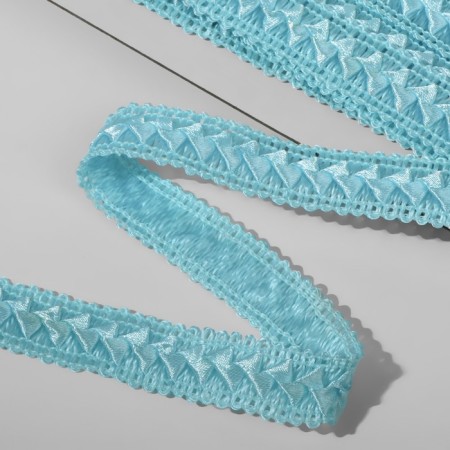 Decorative braid “Samos”, 18 mm, 9.1 ± 0.5 m, the color of heavenly blue-1