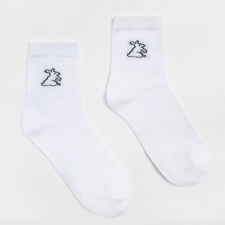 Women's socks minku "Bunny", white color, size 36-37 (23 cm)