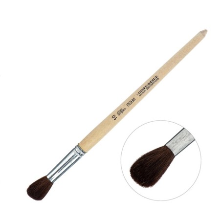 Round Brush No. 10 (clip diameter 10 mm; hair length 30 mm), wooden handle, calligrata-3