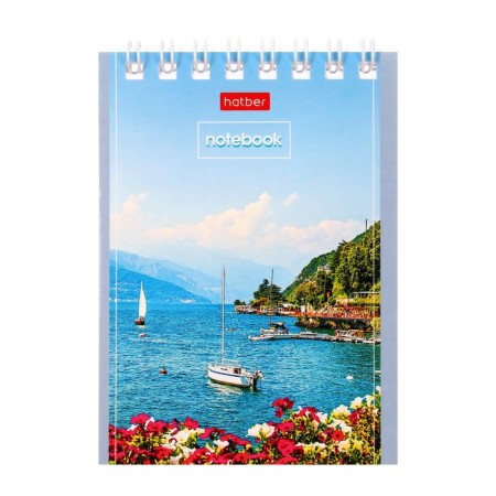 Notepad A7, 40 sheets in the cage on the crest "Great landscapes", cover coated cardboard, mix-3