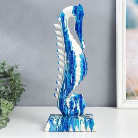 Souvenir Polystone "Sea Horse" stains of paint, blue 10x15.5x37.2 cm