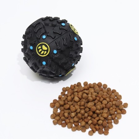 Crooking ball for dogs, hard, 7.5 cm, black-1