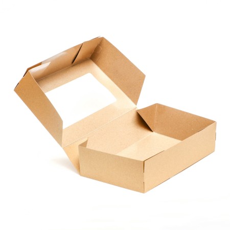 Packaging for products, craft with a window, 23 x 14 x 6 cm, 1.9 l, set 10 pcs.-3