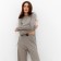 Female set (pants, jumper) mist, size 44, gray color