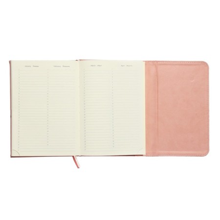 Leduced Diary A5, 160 sheets, Devente.irene, solid combined cover of artificial leather, cream block 70 g/m2, pink-10