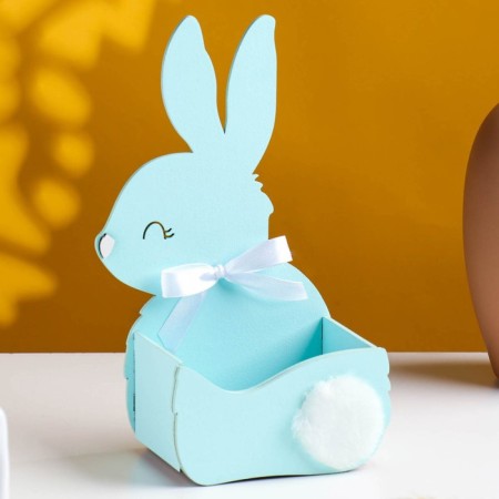 Wooden Kashpo "Bunny" 13x7.5x22 cm tiffany-white