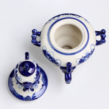 Samovar is medium, gzhel, porcelain, 18x11 cm-4