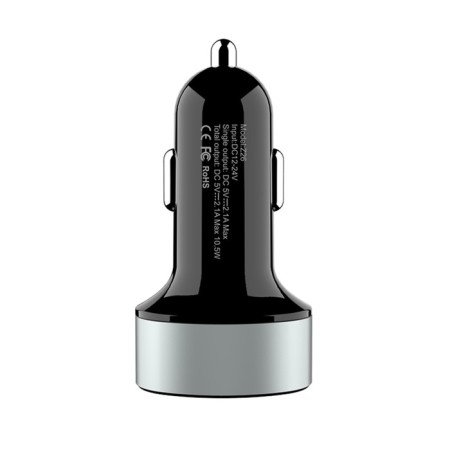 Hoco Z26, 2 USB, 2.1 A, display, black car-2