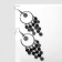 Hanging earrings "circles" on rings, color gray metal, 8 cm