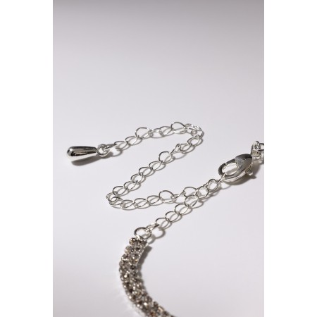 Bracelet with rhinestones "Zircon" Izvsk, circle, white color in silver, l = 15 cm-3