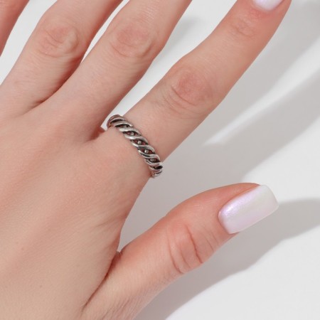Ring "Jewelry" pigtail, color black silver, dimensionless-1