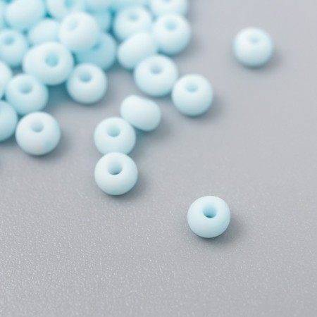 Glass 8/0 "Marshmallow. Matte. Aquamarine" 10 g