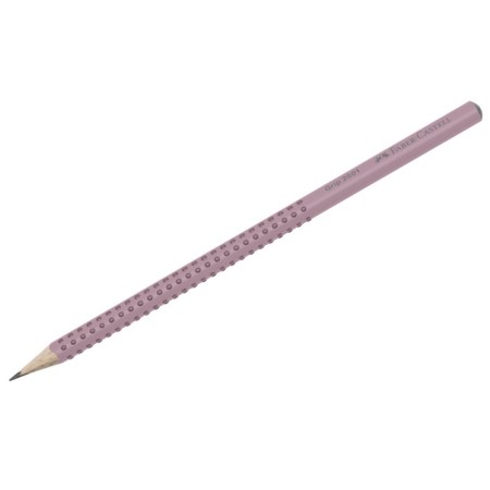 Pencil black-grane Faber-Castell Grip 2001 B Professional, three-sided case, massage checkers, smoky-pink