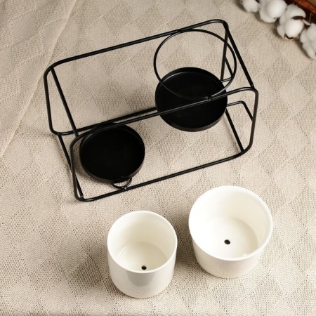 Set of pots on a stand 2pcs, 27x12x19cm-4