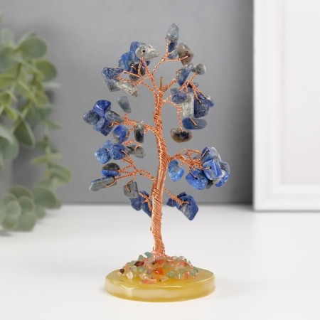 Bonsai souvenir "Cash tree" Blue 60 stones 5.5x5x5x15.5 cm-2