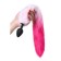 Anal plug with a white-pink tail, silicone, black color, 45 cm, d = 3.3 cm