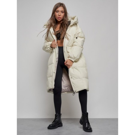 Coat insulated winter female, size 46, beige color-12