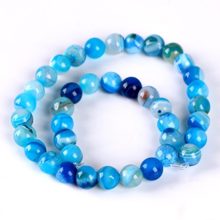 Beads made of natural stone "Blue agate" set of 36 pcs., Size 1 pc. - 10 mm-4