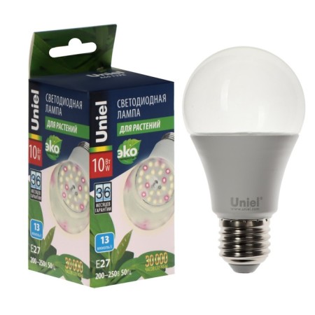 LED LED, A60, E27, 10 W, 250 V, 220 °, spectrum for photosynthesis