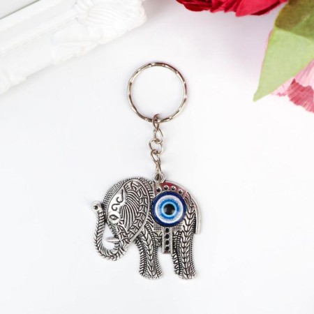 Keychain metal "Indian elephant" with patterns 4x4.5 cm