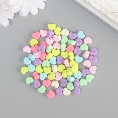 Beads for creativity Plastic "Hearts-Smail" Color Tender colors set 500 g 1x1x0.6 cm 98872