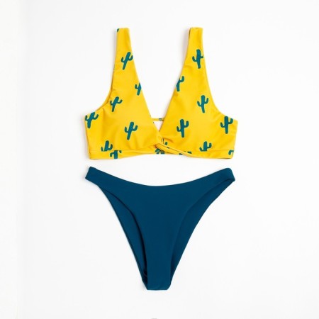 Separate swimsuit minku, blue/yellow color, size 48-6