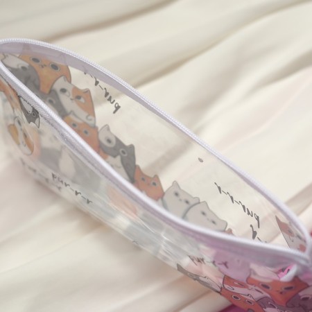 Penal soft 1 compartment, 95 x 205 mm, flat, PVC, calligrata "cats"-5