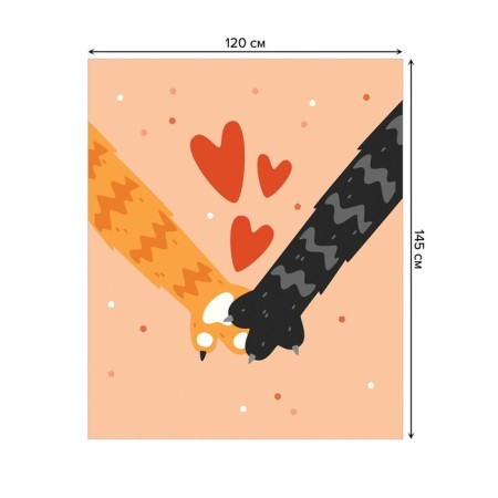 Groundpress on the table "Come on", rectangular, Saten, size 120x145 cm-1