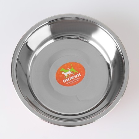 The bowl is round with a non -slip base and print, 450 ml, pink-2