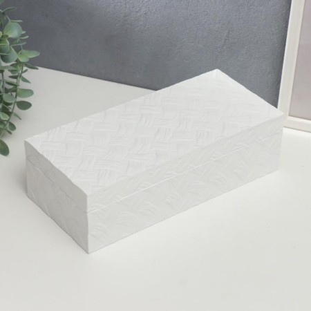 Casket wood for jewelry "White Weaving" 8x27x12.2 cm