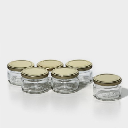 A set of glass cans with a conservation lid, TO-66 mm, for candles, 0.1 l, 6 pcs