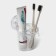 Holder for toothbrushes and paste on Velcro of the share, 12.5 × 11.5 × 11 cm, the color is transparent