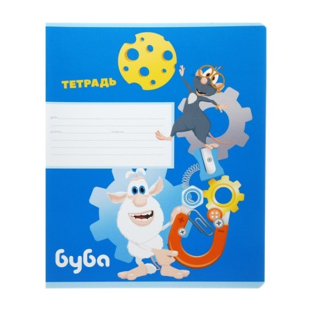 Notebook 12 sheet braids "Buba", cover coated cardboard, rounded corners, unit 65 g/m2, 5v mix-2