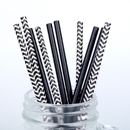Assorted cocktail tubes, set 12 pcs., Black color-1