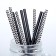 Assorted cocktail tubes, set 12 pcs., Black color